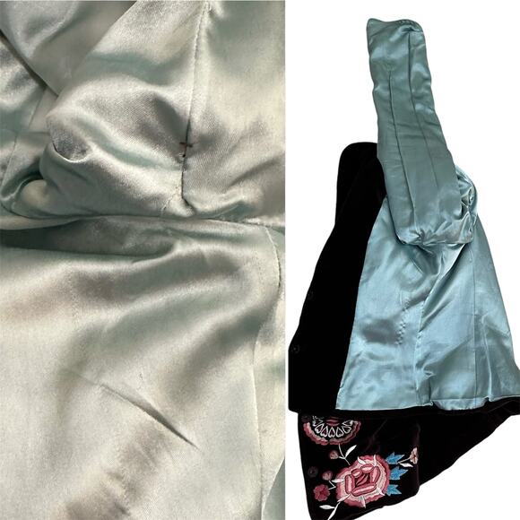 Y2K Cache Floral Embroidered Brown Velvet Fitted Blazer Jacket Sz 4 Western - Picture 9 of 10